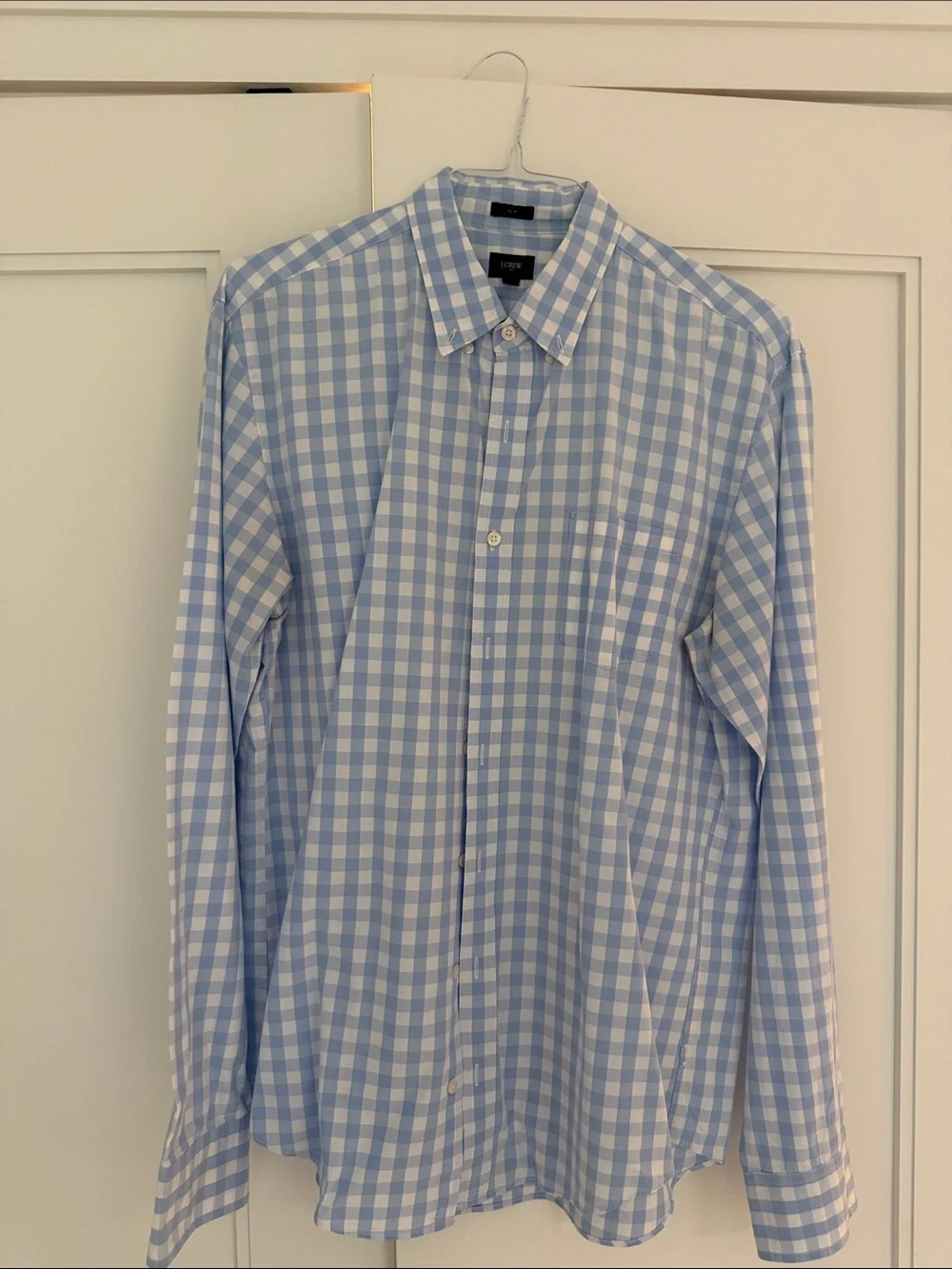 J. Crew Light Blue and White Gingham Button-Down Shirt